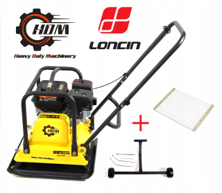 Vibračná doska - Zhutňovač HDM 90 kg vozík s motorom Loncin + tanier