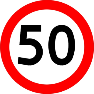 B33 Obmedzenie rýchlosti podpísať až 50 km / h fi 600