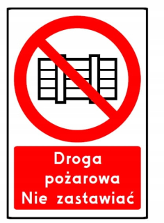 Kovová dopravná značka. Požiarna cesta