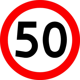 Dopravná značka 600 mm rýchlostný limit 50