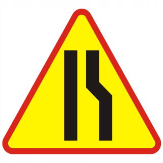 Road Sign A12B Zúženie cesty 1050mm Typ II