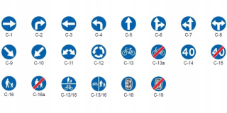 Povinná dopravná značka C 60cm fólia I, úchyty